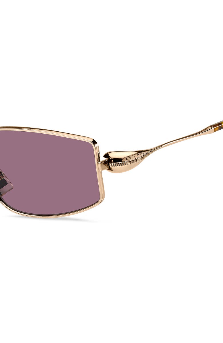 Etro 59mm Rectangular Sunglasses, Alternate, color, Rose Gold/ Burgundy