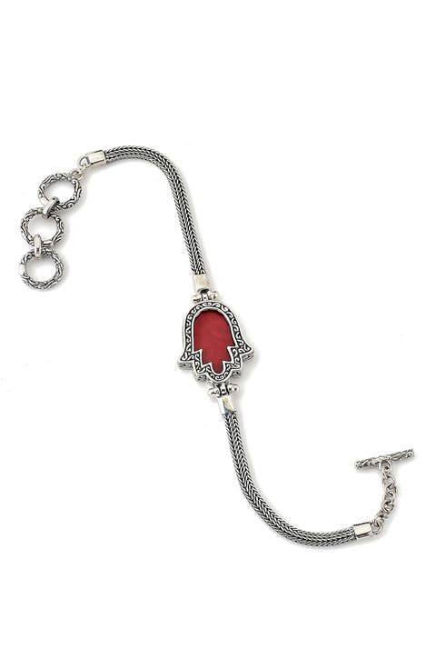 Sterling Silver Hamsa Toggle Bracelet