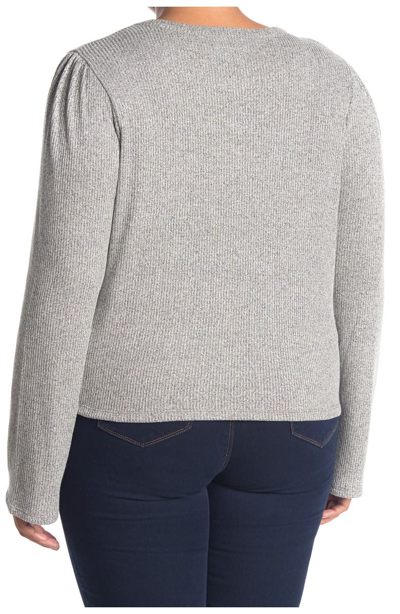 Madewell Rib Gathered Sleeve Top, Alternate, color,