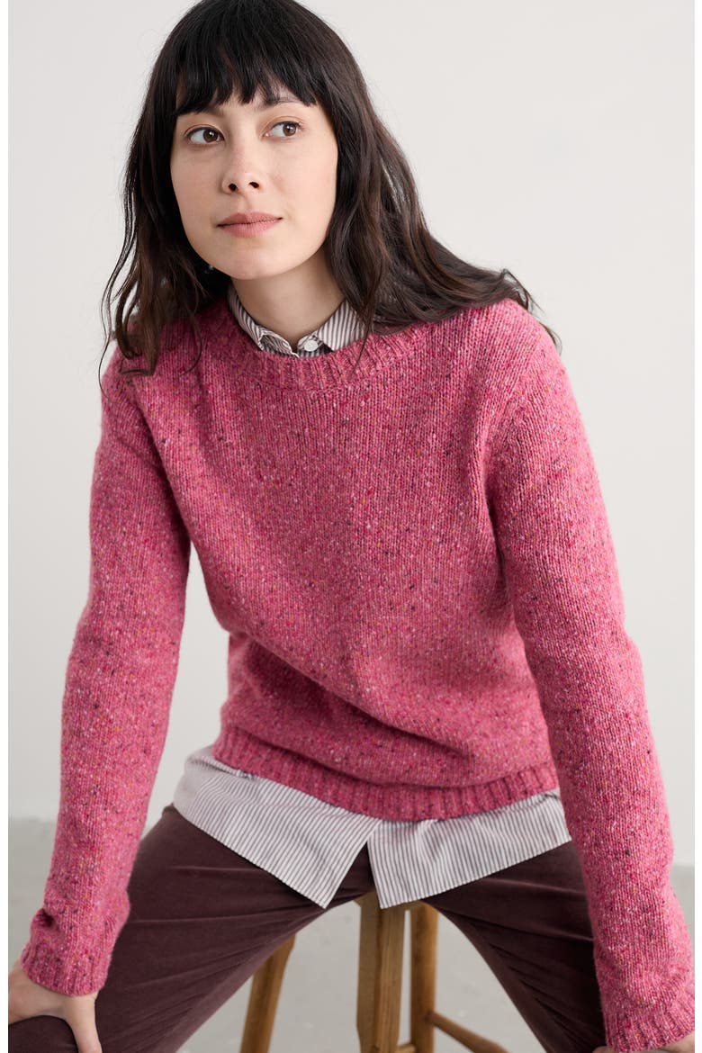 Dawson Pick Merino Wool Blend Crewneck Sweater, Alternate, color, KNIT MELANGE SQUASH