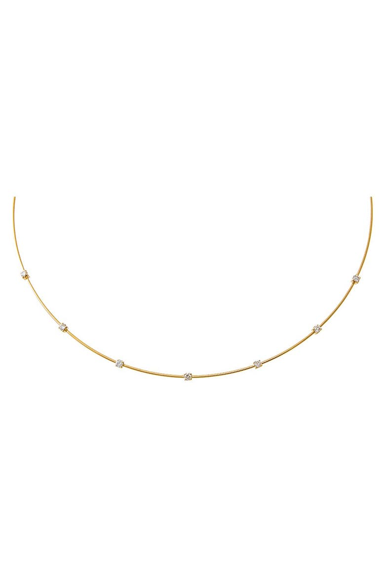 Diamond Scattered Stones Wire Necklace 14K, Main, color, 14K Gold