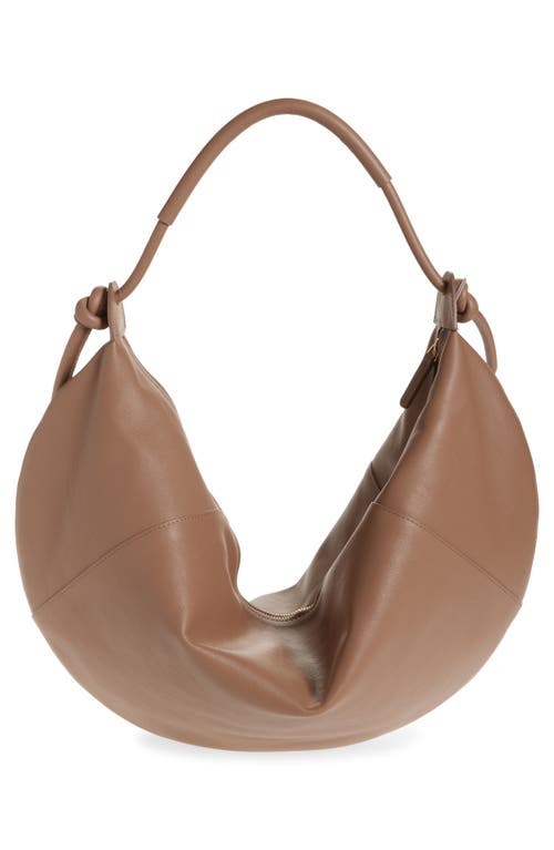 Mansur Gavriel Fortuna Leather Hobo Bag In Biscotto