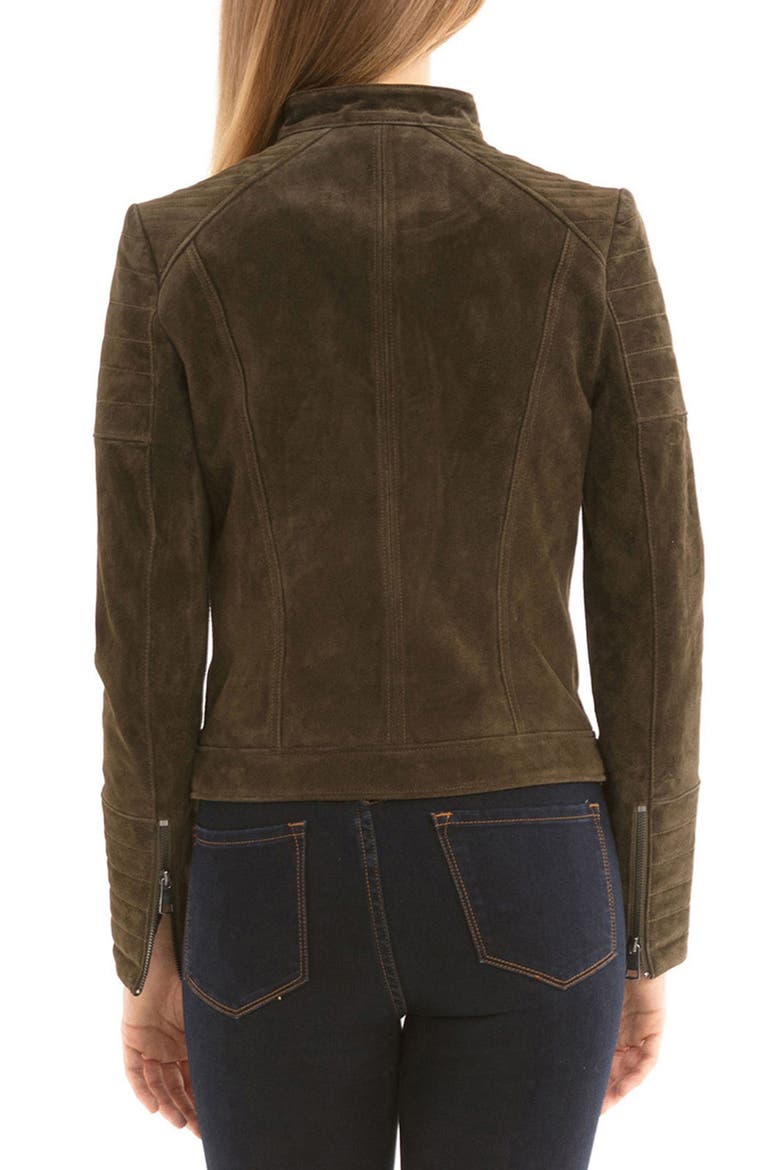 Suede Moto Jacket, Alternate, color, OLIVE