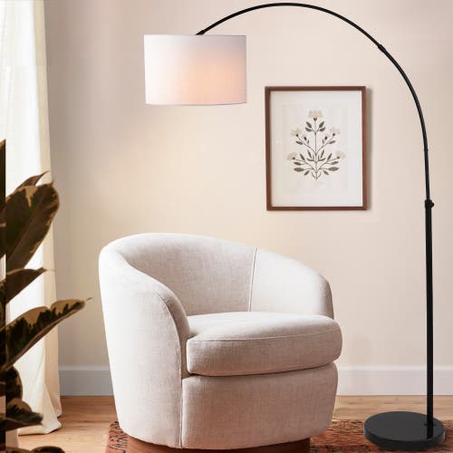 Jonathan Y Collier 70" Industrial Vintage-inspired Head-and-height-adjustable Iron Led Arc Floor Lamp With Smar In Black