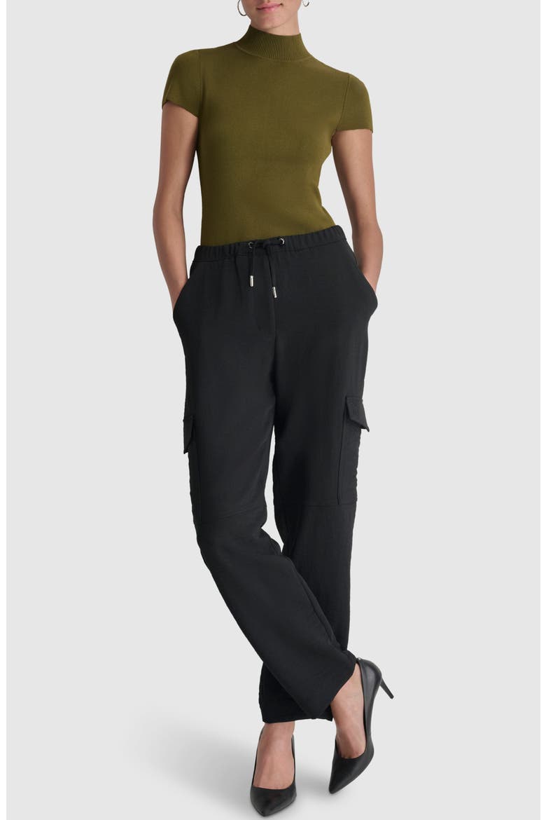 Short Sleeve Mock Neck Knit Top, Alternate, color, DARK OLIVE