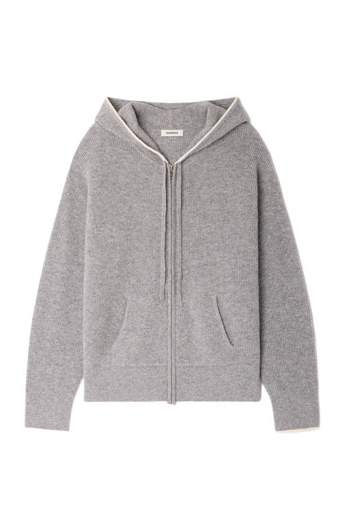 Sandro Hooded Cardigan In Gray