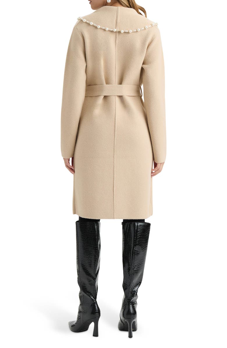 NVLT Pearly Beaded Belted Sweater Coat, Alternate, color, Light Camel