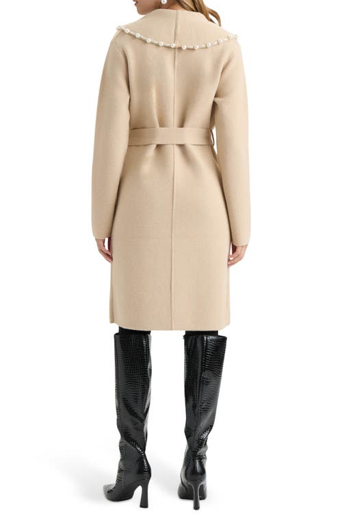 NVLT NVLT PEARLY BEADED BELTED SWEATER COAT