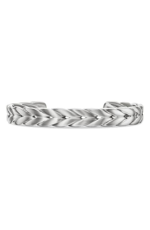 Chevron Cuff Bracelet in Sterling Silver, 9mm