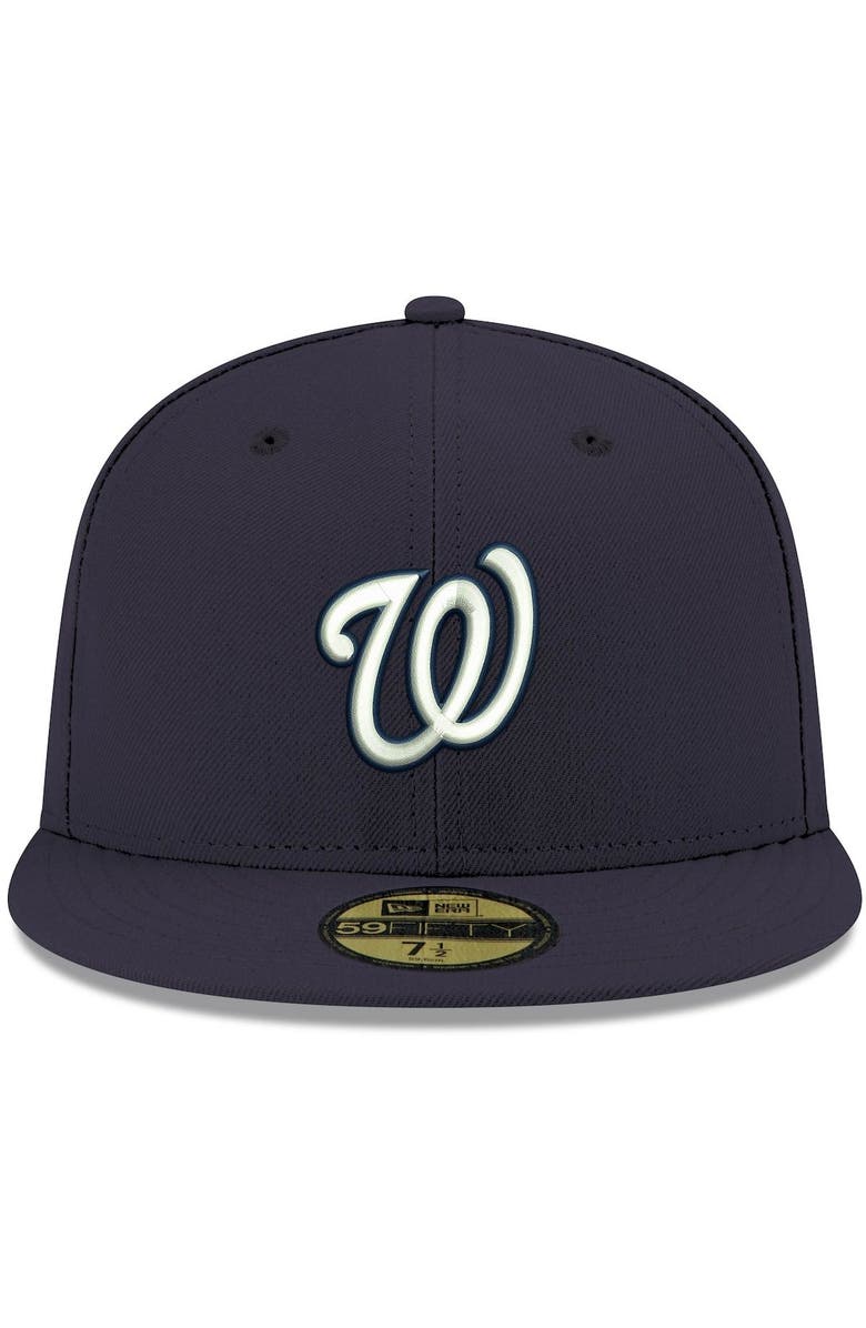 New Era Men's New Era Navy Washington Nationals White Logo 59FIFTY Fitted Hat, Alternate, color, 