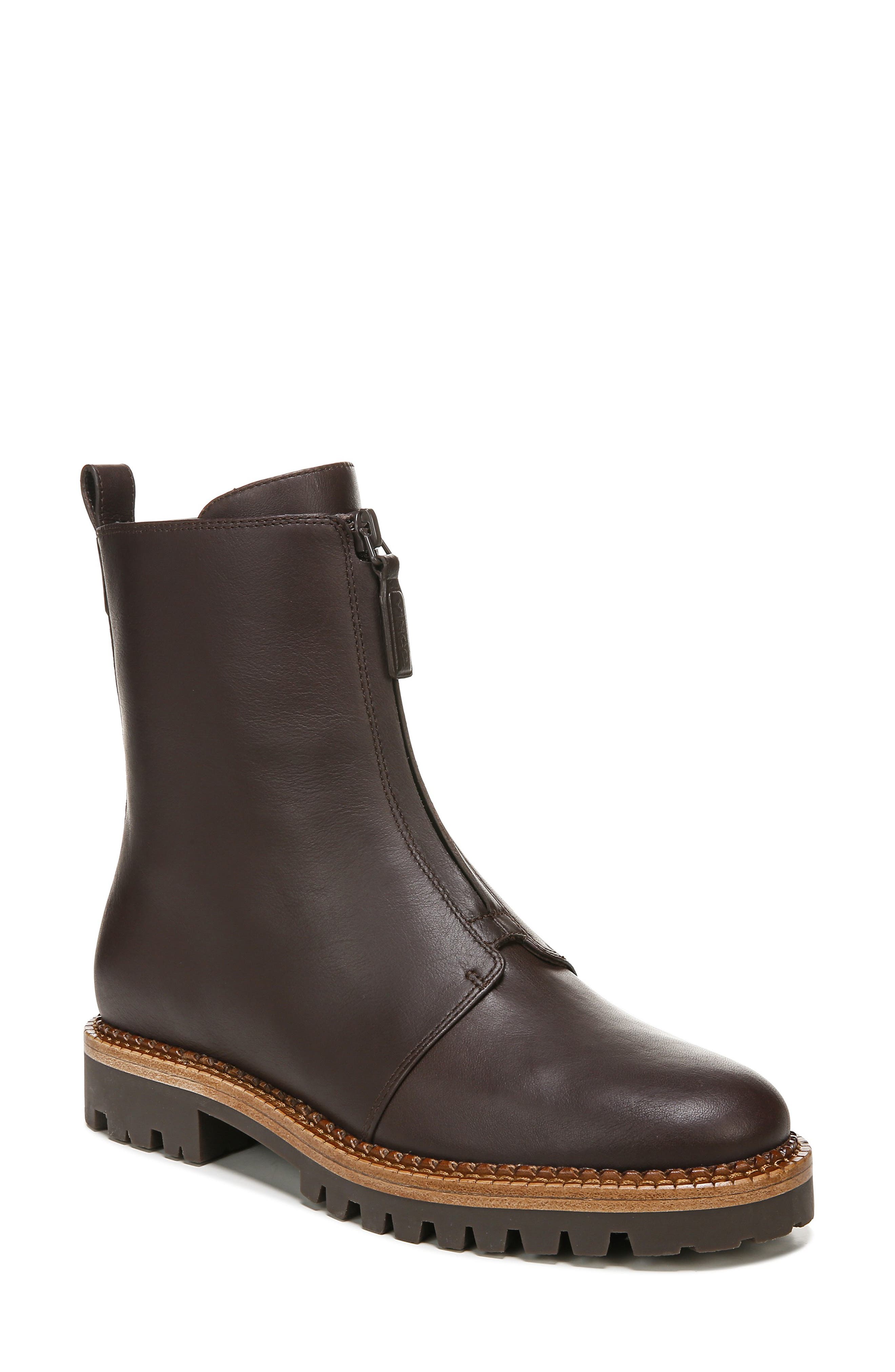 Cabria Water Resistant Front Zip Boot, Main, color, CHOCOLATE