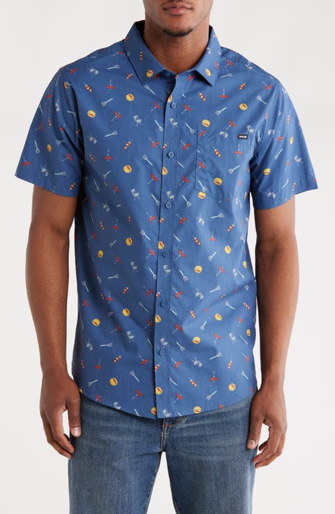 Regular Fit BBQ Short Sleeve Button-Up Shirt