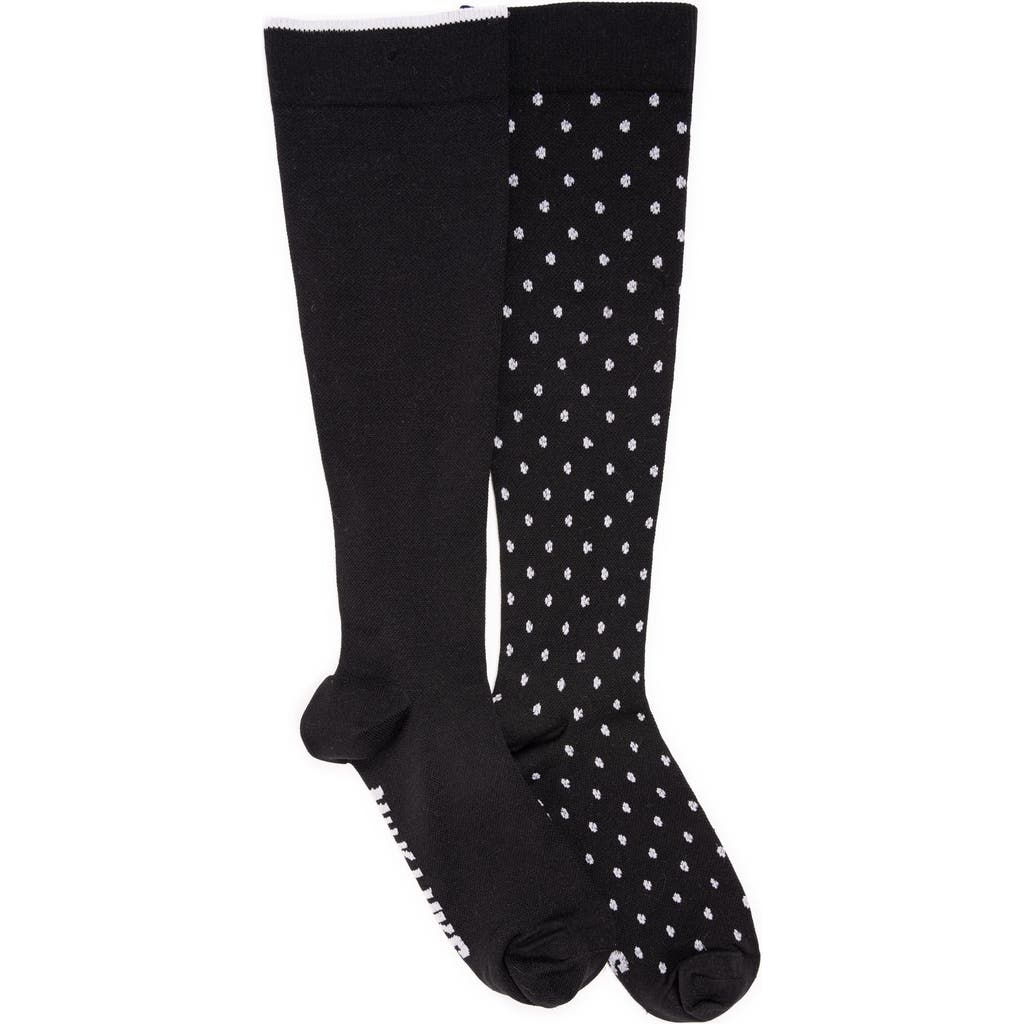 Muk Luks Nylon Blend Compression Socks 2 Pair Pack Wide Size