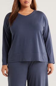 Eileen Fisher Boxy Long Sleeve V-Neck Top