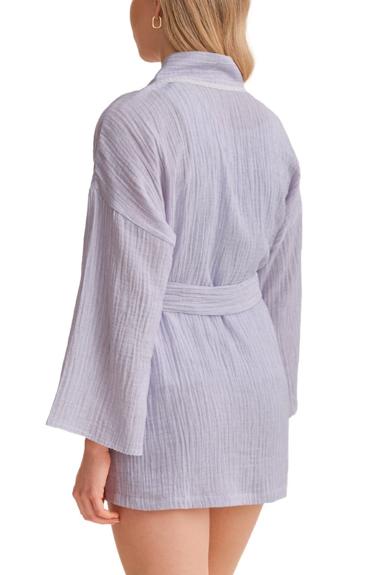 Coastal Travel Short Pajamas & Robe Set, Alternate, color, COASTAL STRIPE