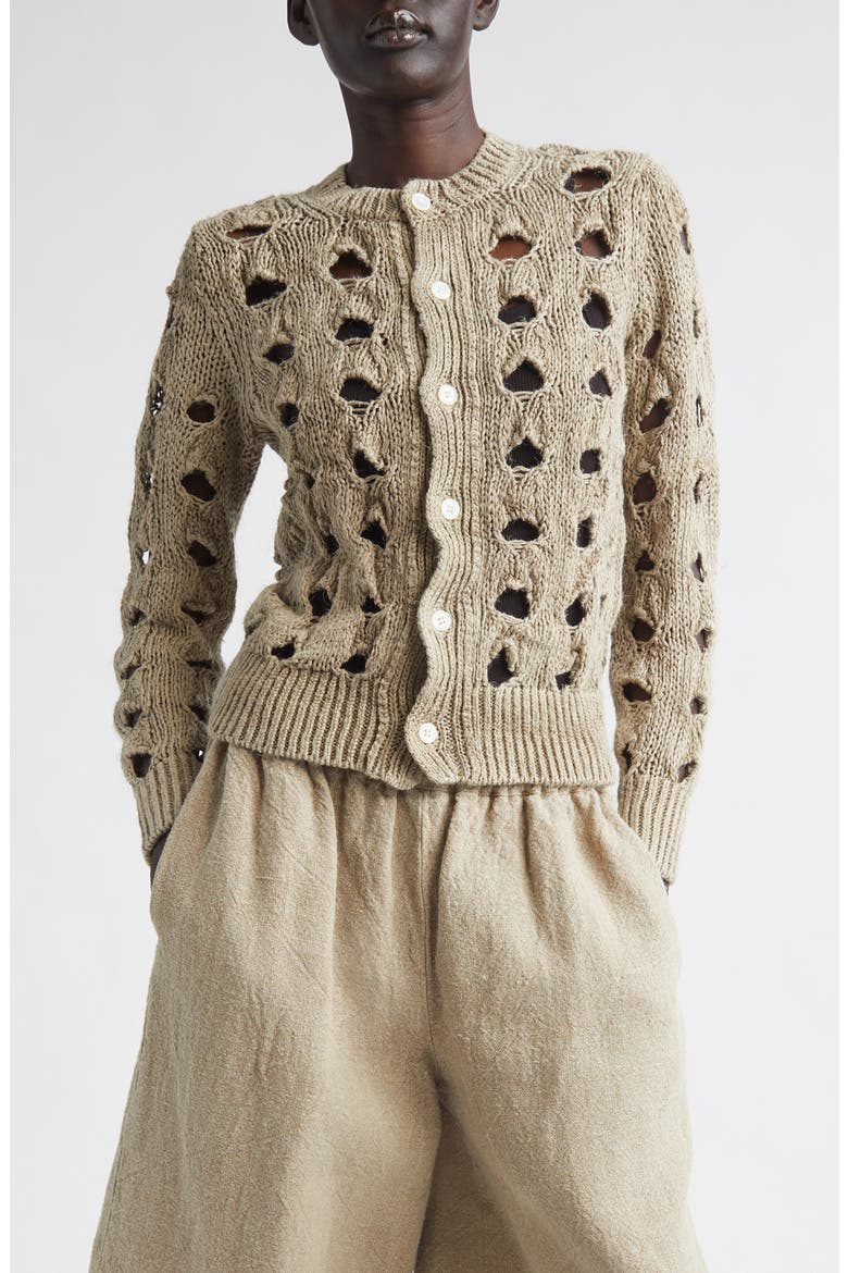 Hemp Open Stitch Cardigan, Main, color, ECRU