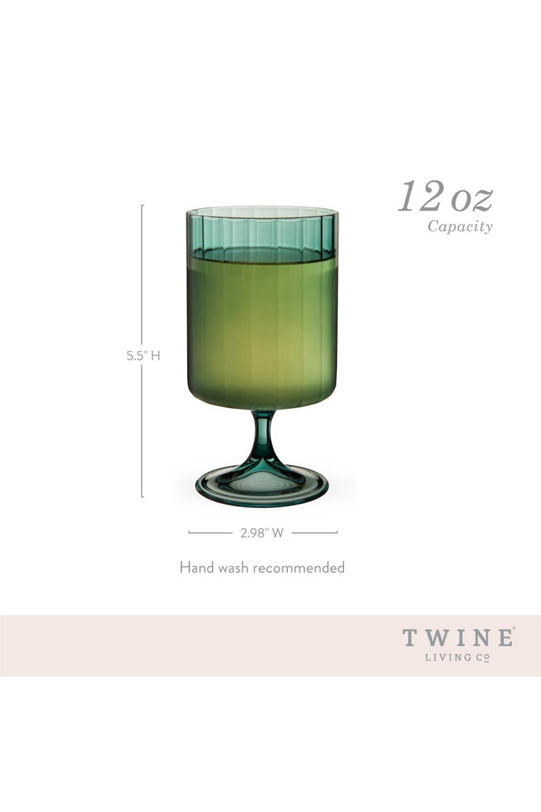 Malachite Stemmed Optic Tumblers Set of 2, Alternate, color, Green