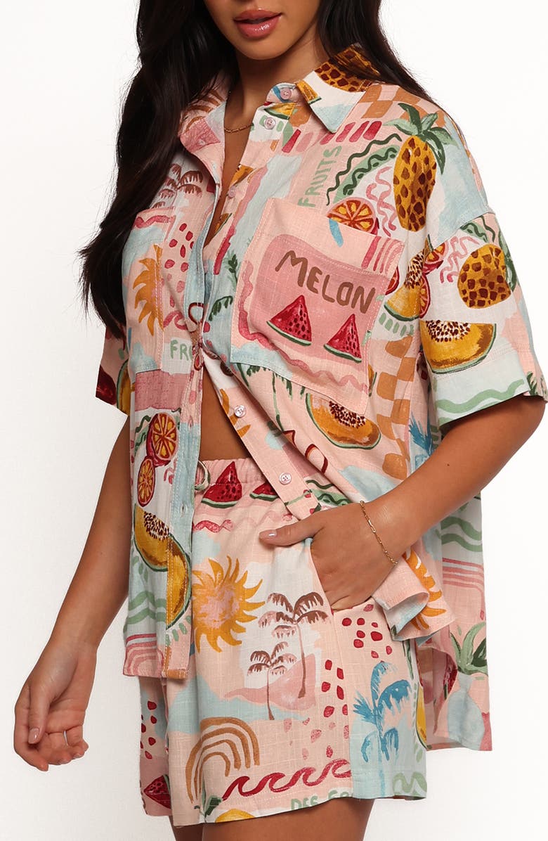 Petal & Pup Abella Print Oversize Button-Up Shirt, Alternate, color,