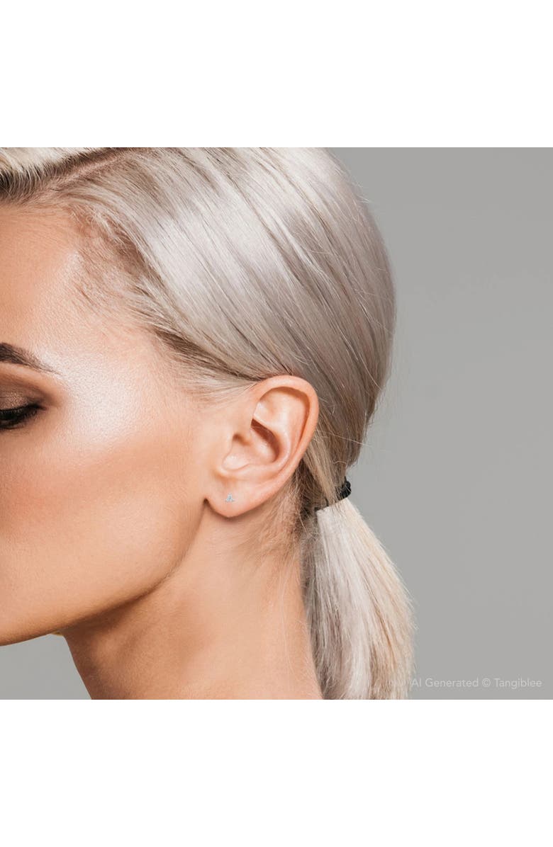 Bliss Diamond 1ct Lab Grown Diamond 3 Stone Studs Womens Earrings 14K Gold, Alternate, color, 