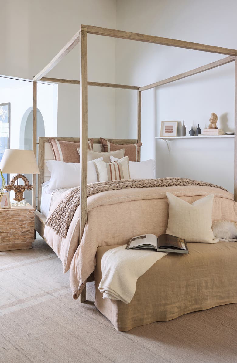 Pom Pom at Home Rory Linen Sham, Alternate, color, Terra Cotta/ Flax