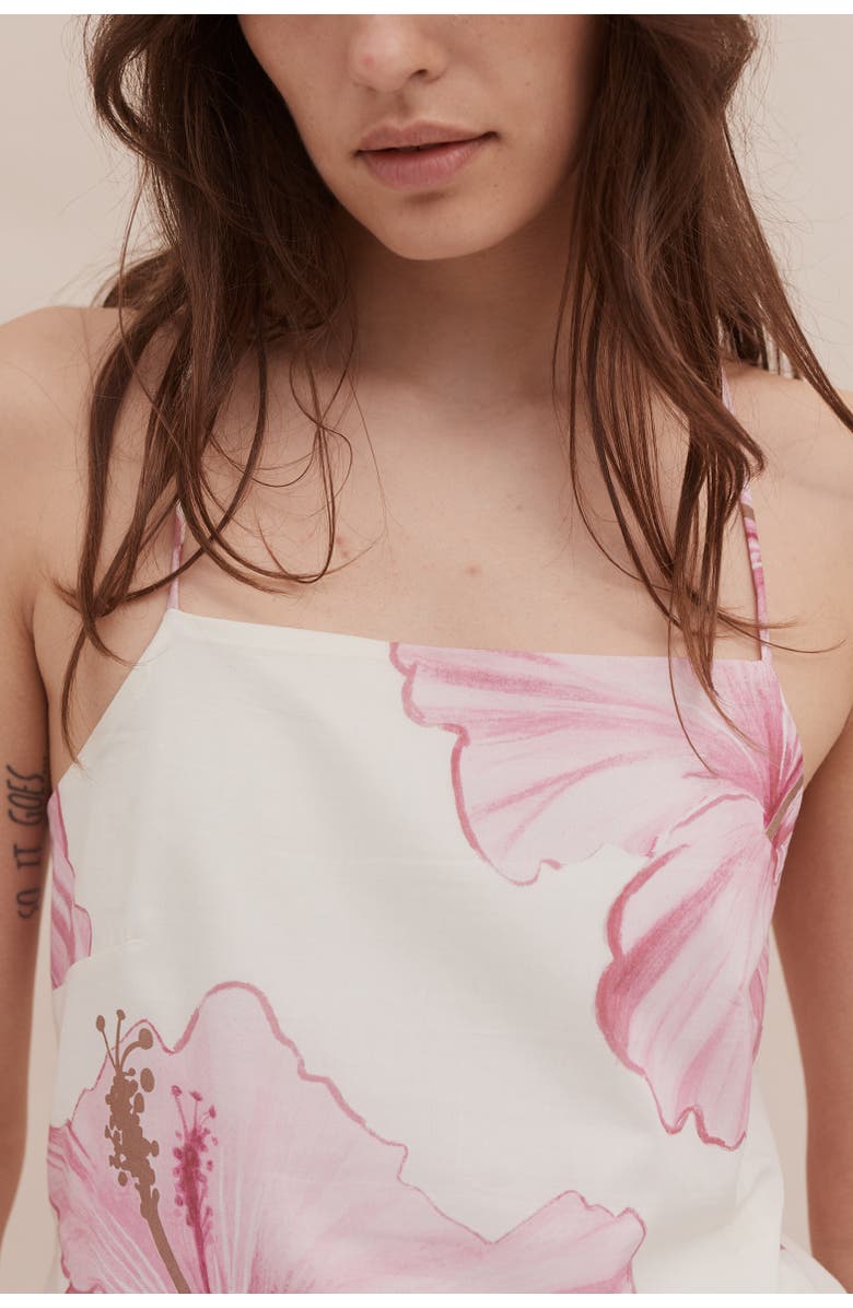 Desmond & Dempsey Pillow Dress, Alternate, color, Grand Hibiscus Cream/Pink