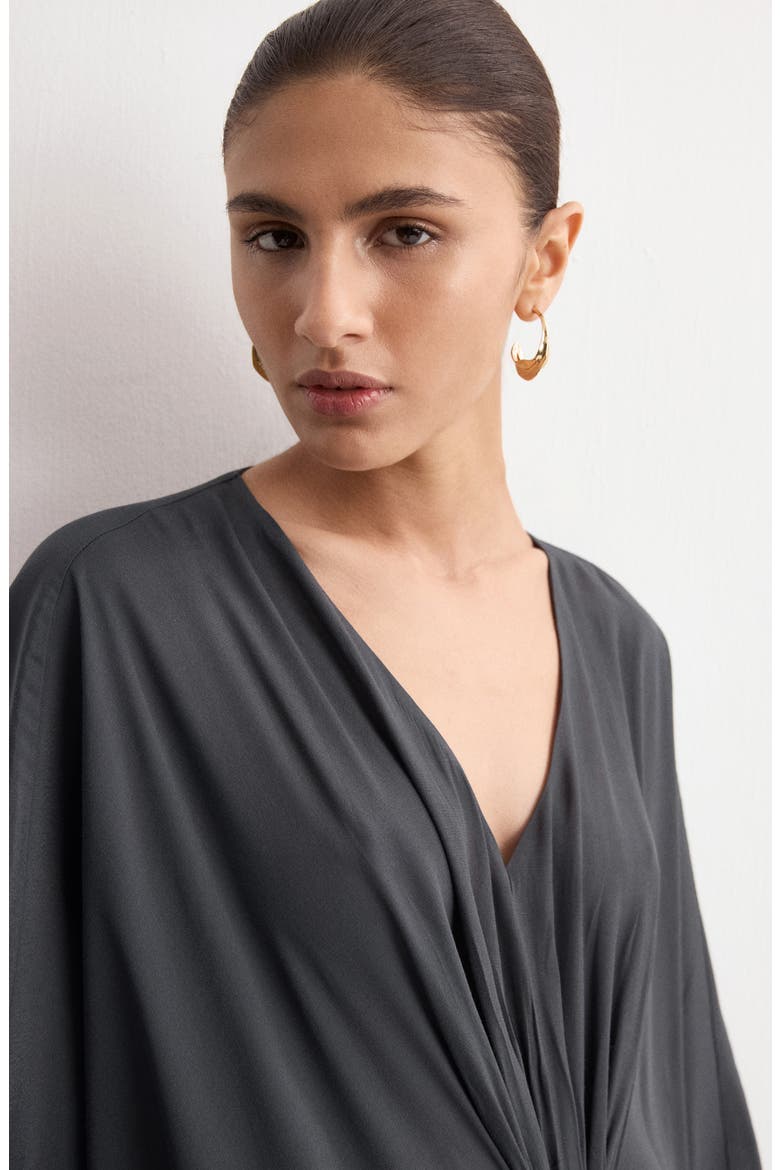 Drape Maxi Dress, Alternate, color, CHARCOAL