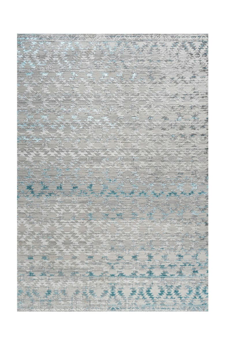 JONATHAN Y Ancient Faded Trellis Area Rug, Alternate, color, Gray/Turquoise