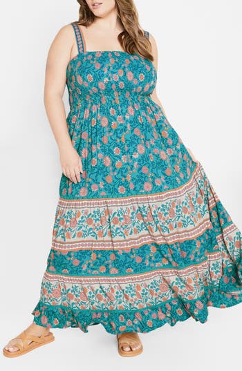 City Chic Belle Maxi Sundress In Multi