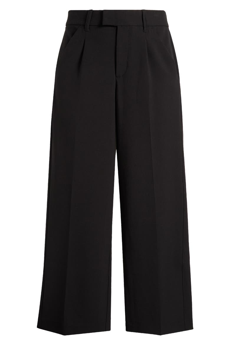 Skyrise Pleated Wide Leg Pants, Alternate, color, BLACK