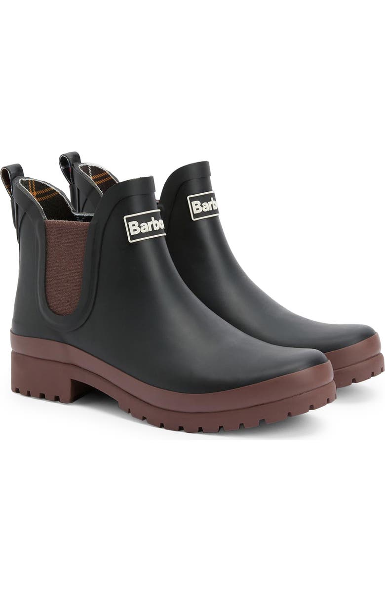 Barbour Mallow Wellington Waterproof Chelsea Boot, Main, color, Black/ Vicuna