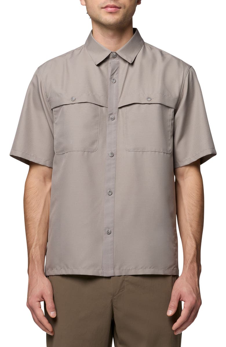 Mountain Hardwear Sun Drift Cooling Short Sleeve Shirt, Main, color, Approaching Storm