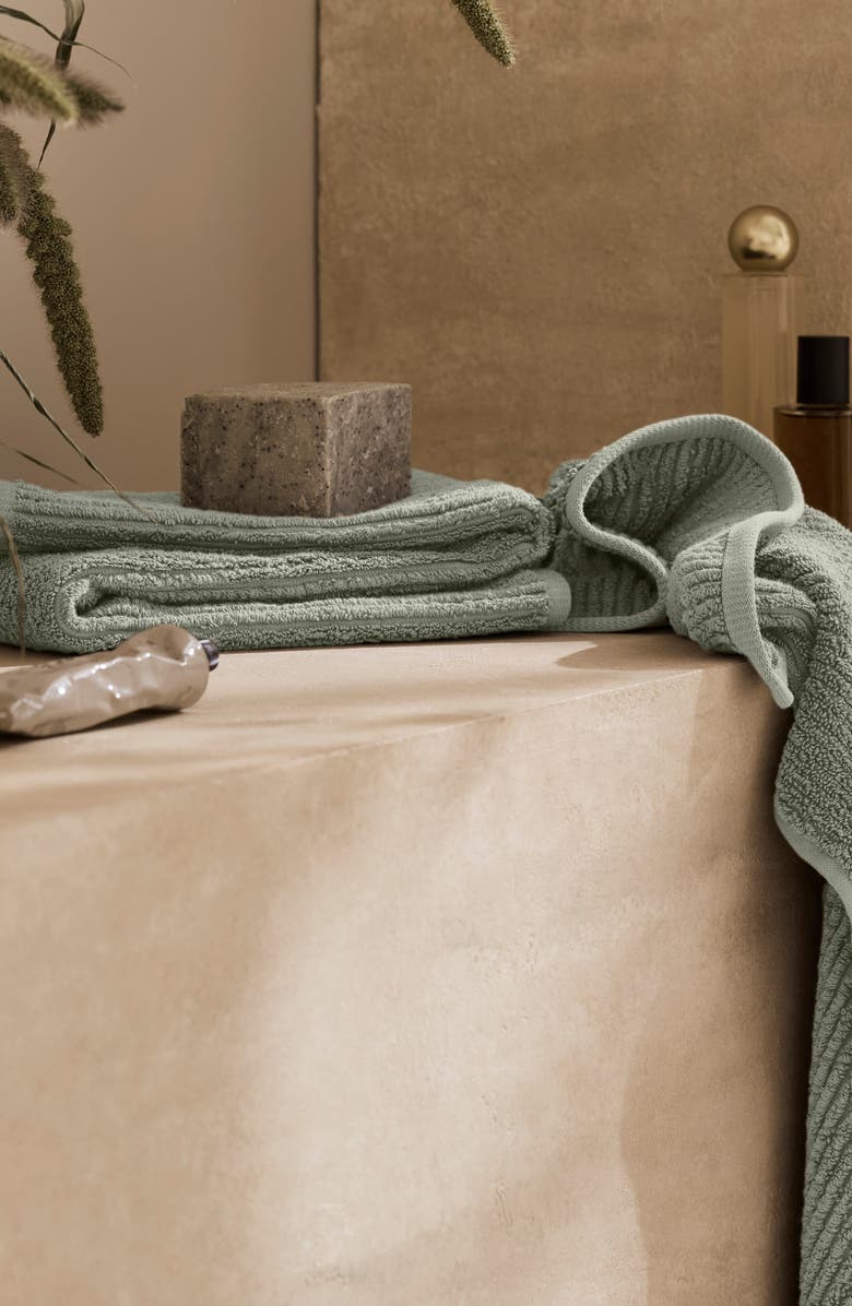 Boll & Branch Turkish Rib Set of 2 Hand Towels, Alternate, color, Sageleaf