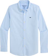 vineyard vines Kids' Admiral Stripe Performance Button-Down Shirt