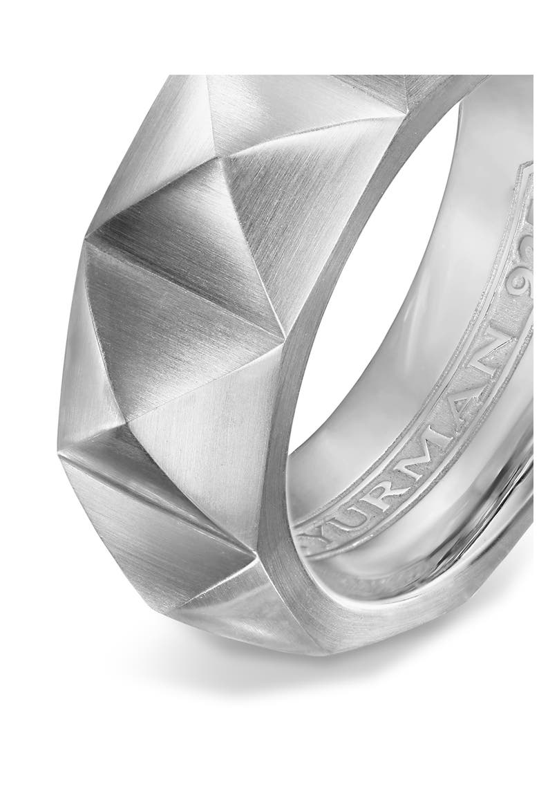 Men's Pyramid Band Ring in Sterling Silver, 8mm, Alternate, color, STERLING SILVER