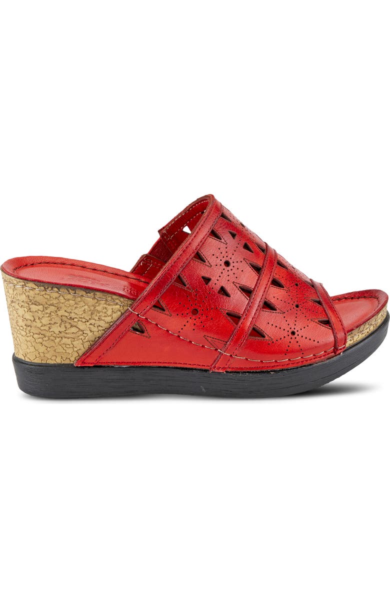 Spring Step Fusa Wedge Slide Sandal, Alternate, color, Red