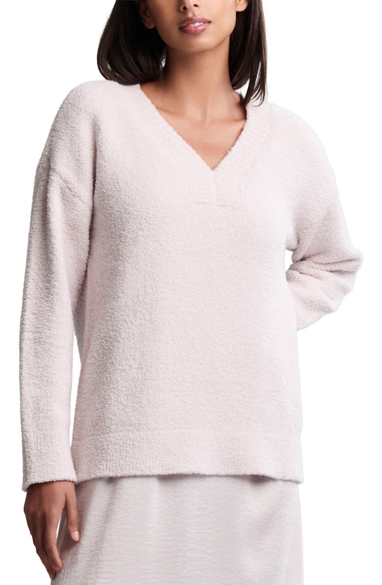 Barefoot Dreams<sup>®</sup> CozyChic<sup>®</sup> V-Neck Sweater, Main, color, Sand Dune