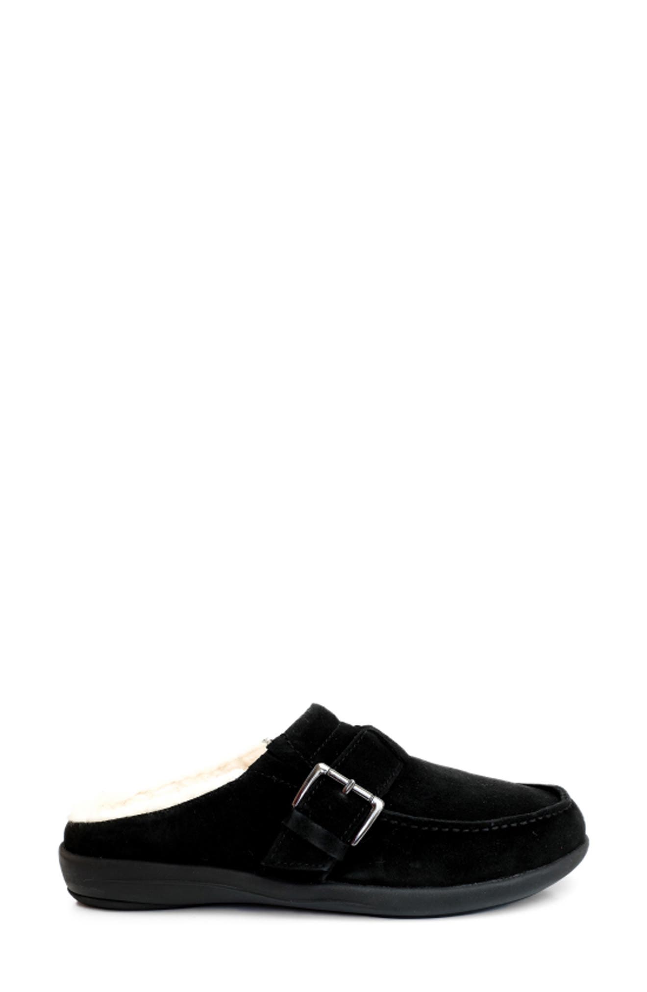 Revitalign Siesta Faux Fur Lined Clog, Alternate, color, Black