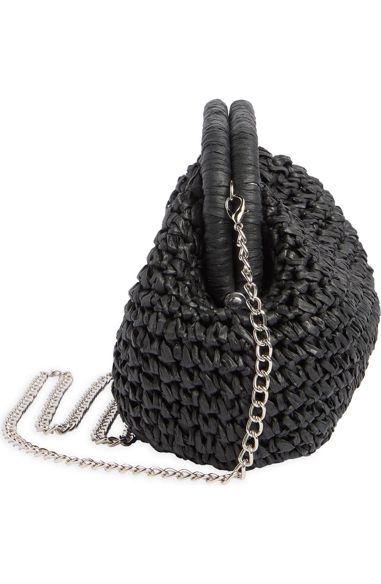 BCBG Raffia Clutch, Alternate, color, Black