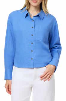 Scotch & Soda Linen Blend Crop Button-Up Shirt