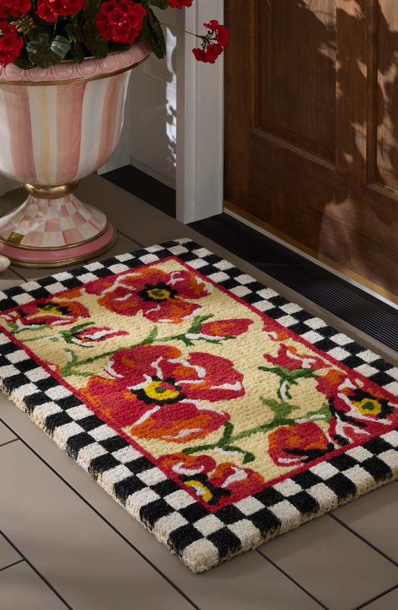 MACKENZIE CHILDS Red Poppies Doormat, Alternate, color, Red