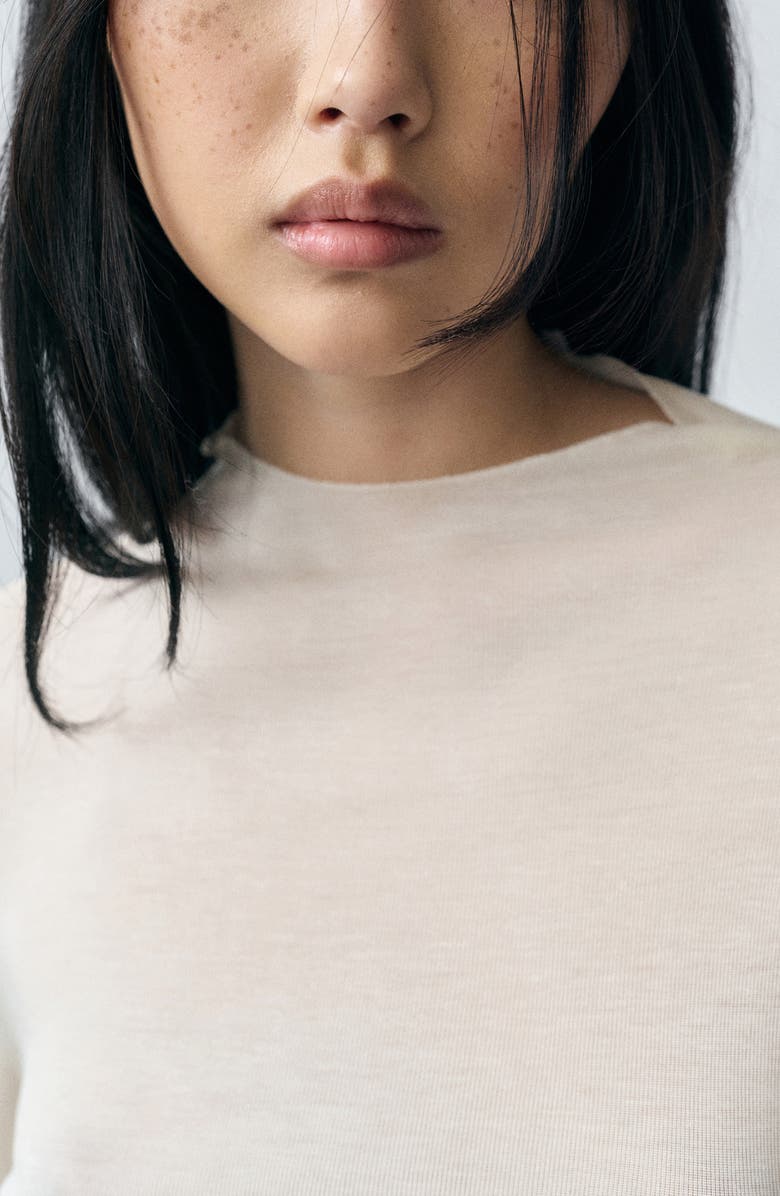 MANGO Long Sleeve T-Shirt, Alternate, color, Ecru