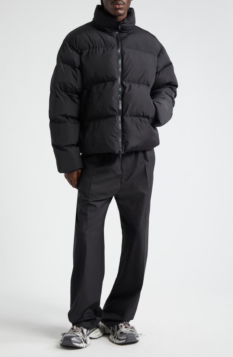 Balenciaga Elastic Waist Wool Ripstop Pants, Alternate, color, 