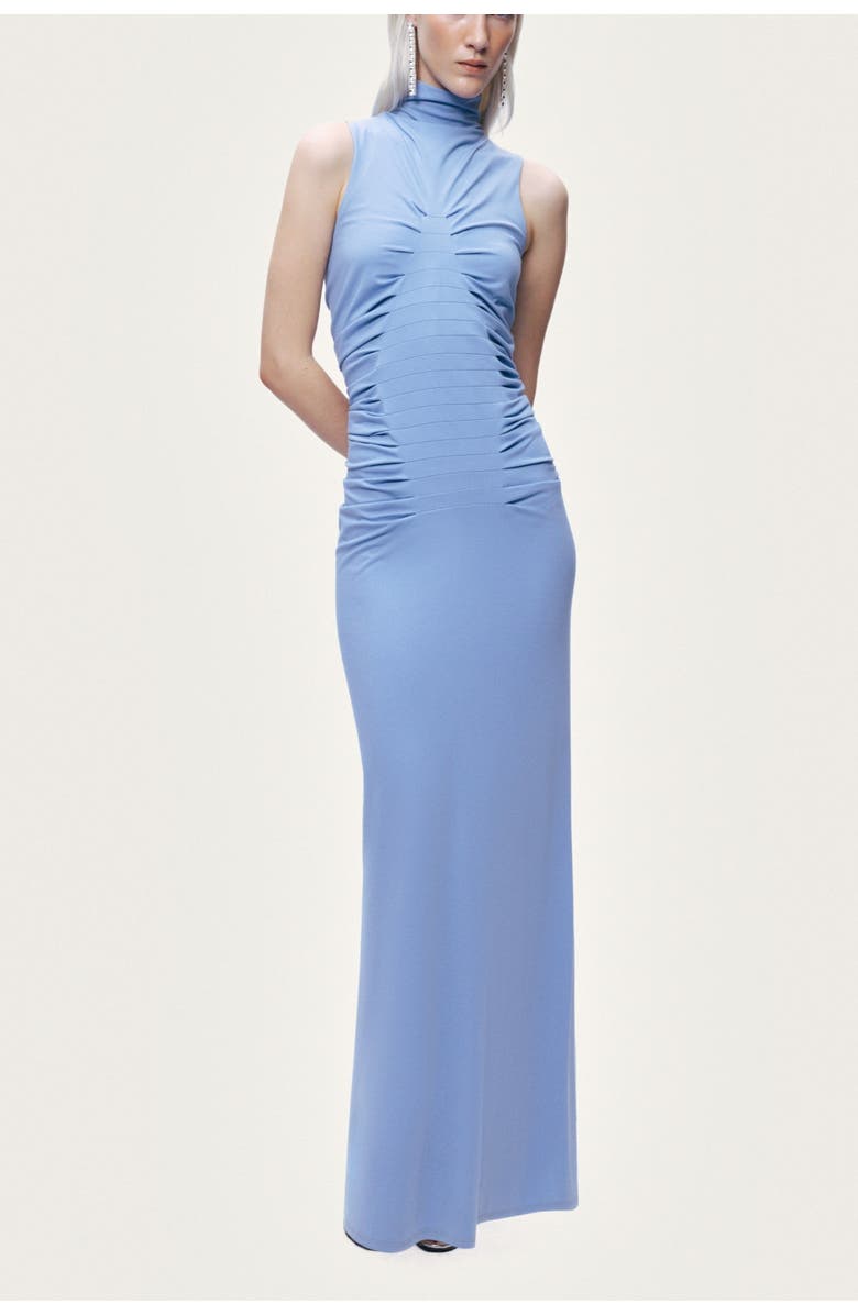 Nocturne Sleeveless Ruched Maxi Dress, Alternate, color, Blue