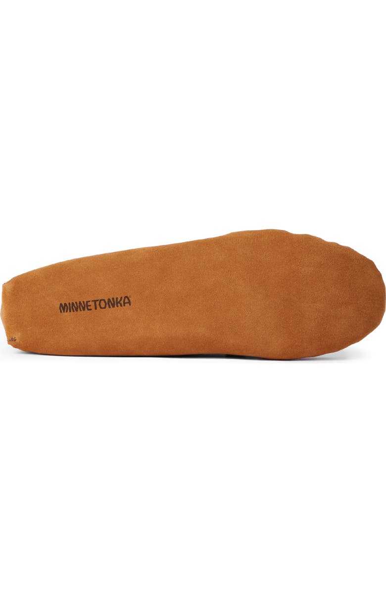 Minnetonka Faux Fur Lined Soft Sole Slipper, Alternate, color, Brown
