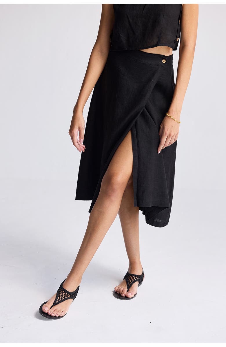 Reistor Overlap Midi Skirt, Main, color, Black