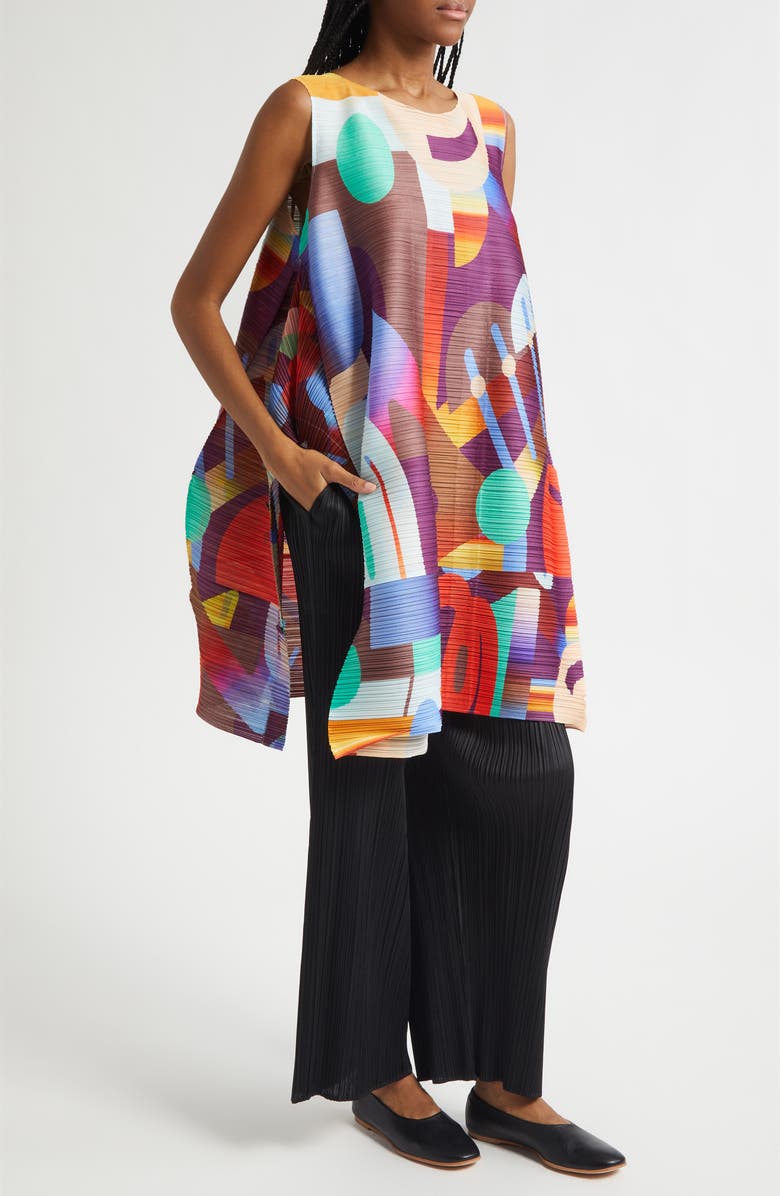 Pleats Please Issey Miyake Playground Pleated Dress, Alternate, color, Red