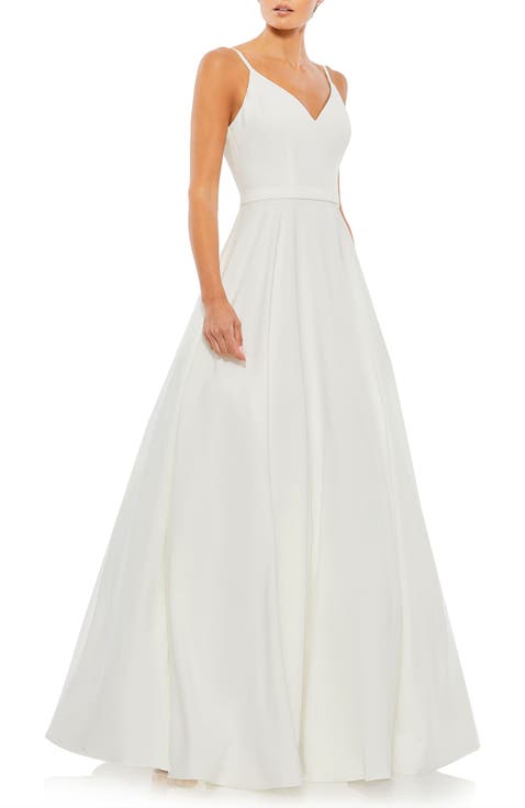 Classic  Sleeveless A-Line V-Neck Ballgown