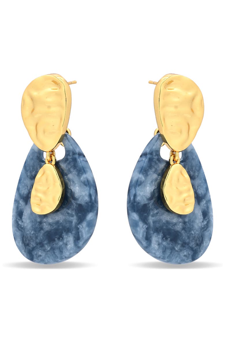 Isadora Hammered Drop Earrings, Alternate, color, GOLD