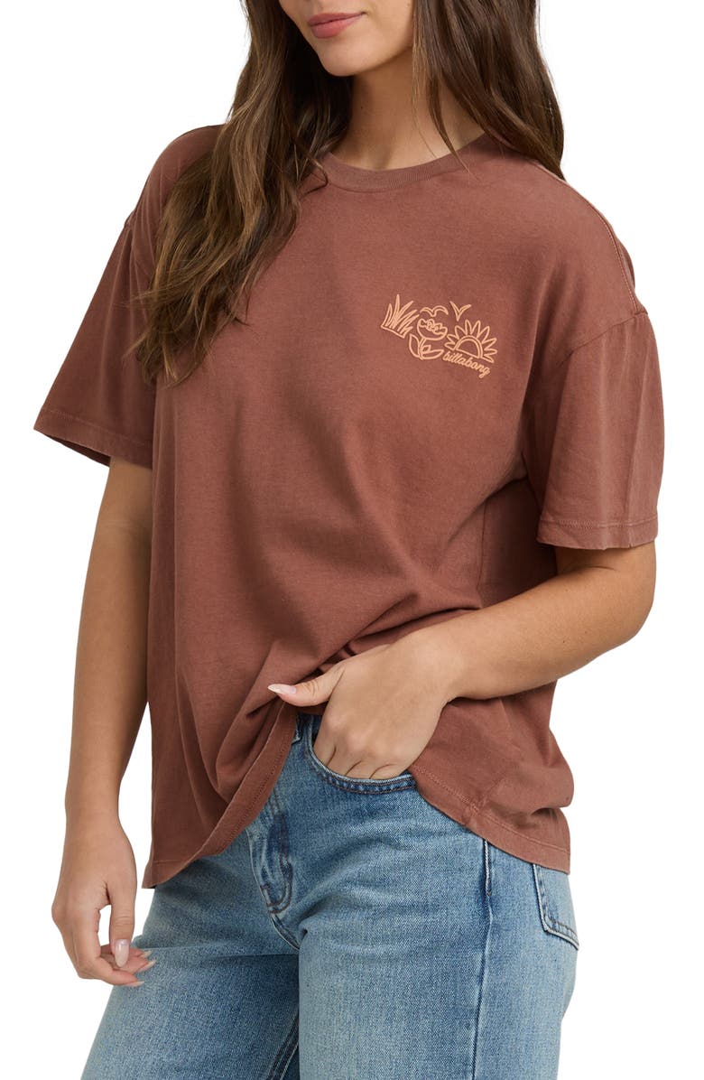 Billabong Fresh Glance Cotton Graphic T-Shirt, Alternate, color, Cowhide