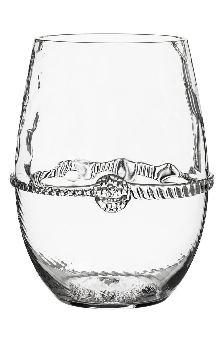 Juliska Heritage Set of 4 Assorted Stemless Wine Glasses, Alternate, color, Clear